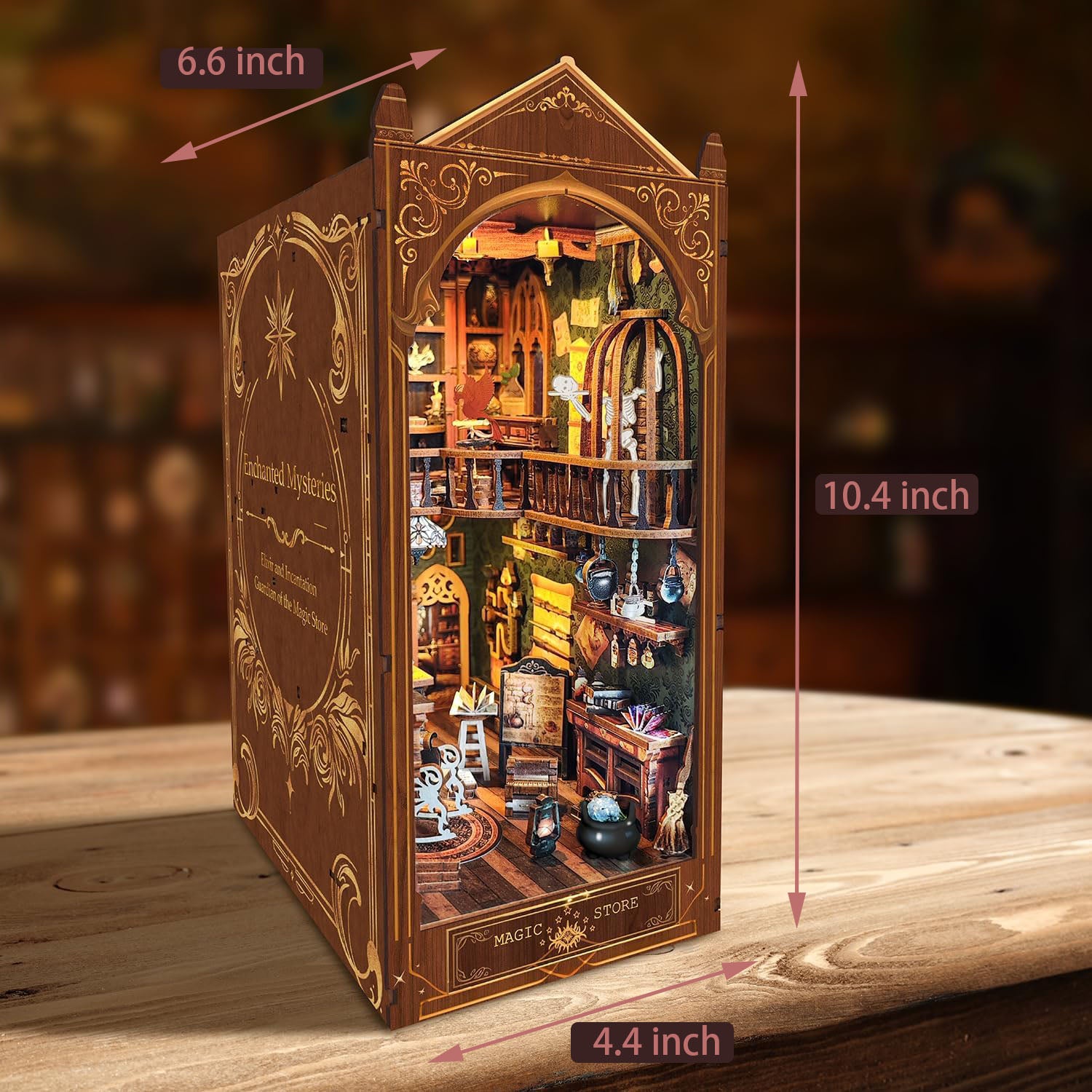 Book Nook Kit, Magic Store Dollhouse Booknook Insert Decor Alley DIY Miniature House Kit with Led Light