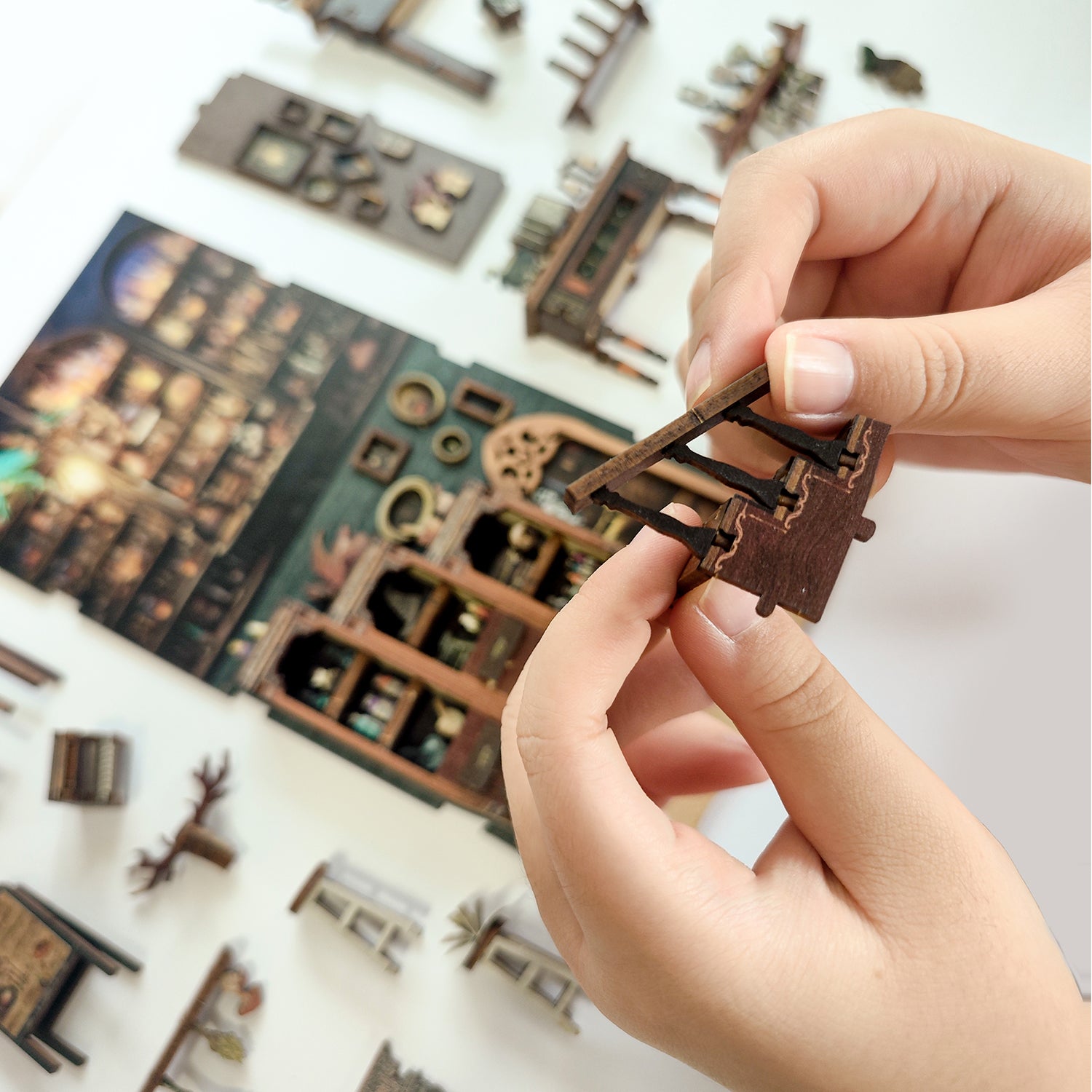 Book Nook Kit, Magic Store Dollhouse Booknook Insert Decor Alley DIY Miniature House Kit with Led Light