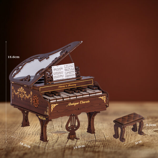 Rhapsody DIY Piano 3D Wooden Puzzle Music Box Kit - 图片 3